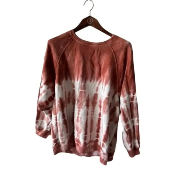 Lou & Grey Rust Orange Tie Dye Sweatshirt Women’s L - Picture 1 of 3